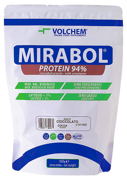 MIRABOL PROTEIN 94% CIOCCOLATO 500 G - maxifarmacia.it