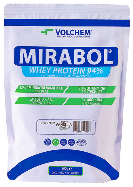 MIRABOL WHEY PROTEIN 94% VANIGLIA 500 G - maxifarmacia.it