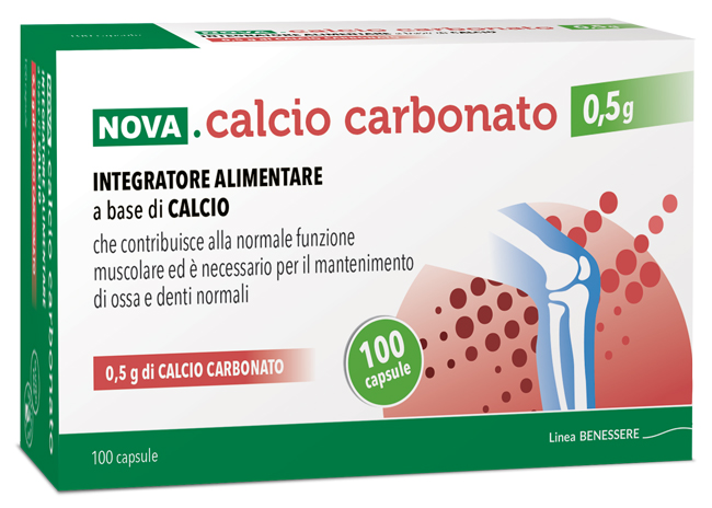 NOVA CALCIO CARBONATO 0,5 G 100 CAPSULE - maxifarmacia.it