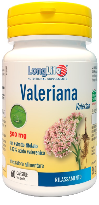 LONGLIFE VALERIANA 60 CAPSULE 500 MG - maxifarmacia.it