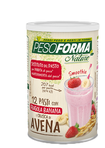 PESOFORMA NATURE SMOOTHIE FRAGOLA BANANA POLVERE 420 G - maxifarmacia.it