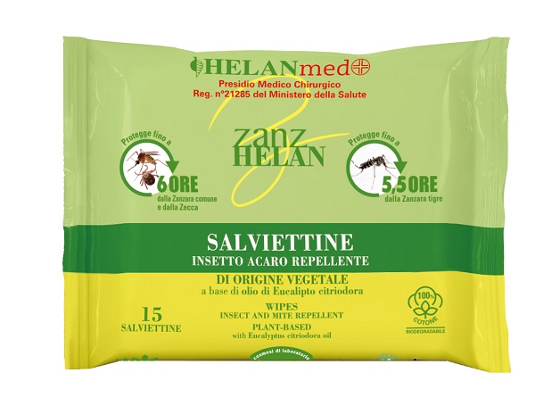 ZANZHELAN INSETTOREPELLENTE VEGETALE SALVIETTINE 15 PEZZI - maxifarmacia.it