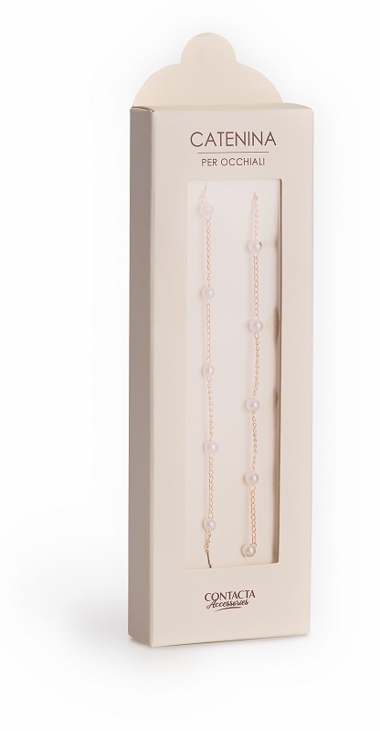 CONTACTA CATENINA OCCHIALI PERLE/ORO 1 PEZZO - maxifarmacia.it