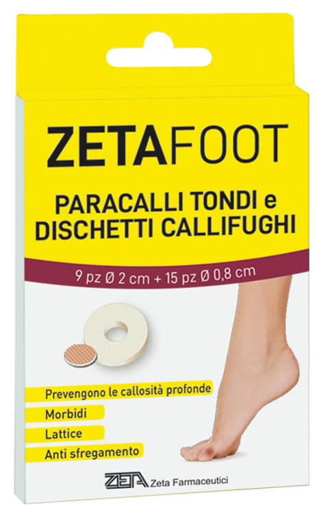 ZETAFOOT PARACALLO TONDO 9 PEZZI + DISCHETTO CALLIFUGO 15 PEZZI - maxifarmacia.it