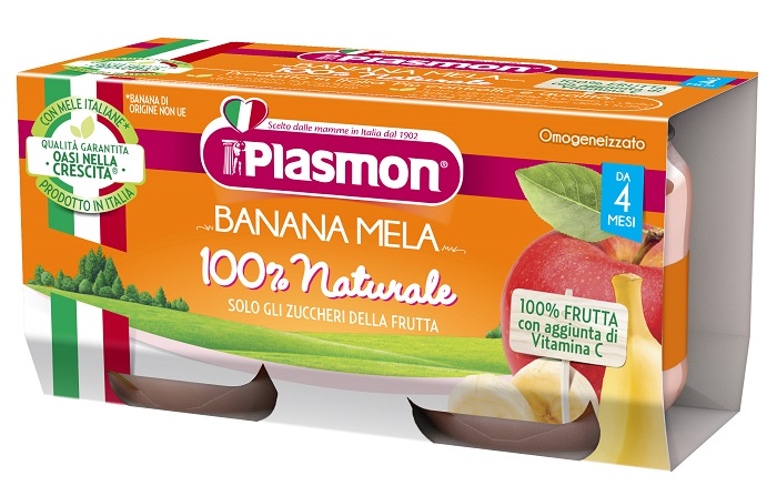 PLASMON OMOGENEIZZATO BANANA MELA 2 X 80 G - maxifarmacia.it
