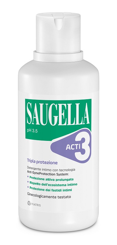 SAUGELLA ACTI3 TRIPLA PROTEZIONE DETERGENTE INTIMO 500 ML - maxifarmacia.it