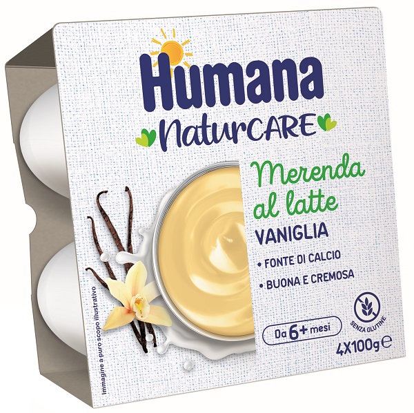 HUMANA MERENDA VANIGLIA 4 VASETTI DA 100 G - maxifarmacia.it