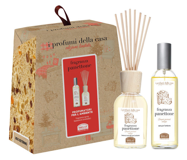 I PROFUMI DELLA CASA SET PANETTONE 1 SPRAY AMBIENTE 100 ML + BASTONCINI AROMATICI AMBIENTE 100 ML - maxifarmacia.it