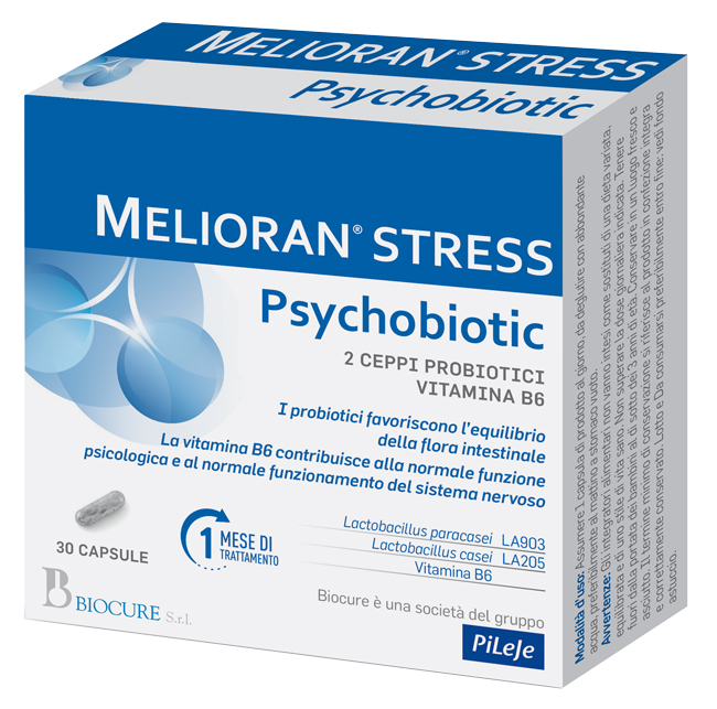 MELIORAN STRESS PSYCHOBIOTIC 30 CAPSULE - maxifarmacia.it