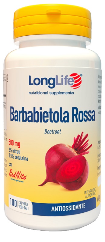 LONGLIFE BARBABIETOLA ROSSA 500 MG 100 CAPSULE VEGETALI - maxifarmacia.it