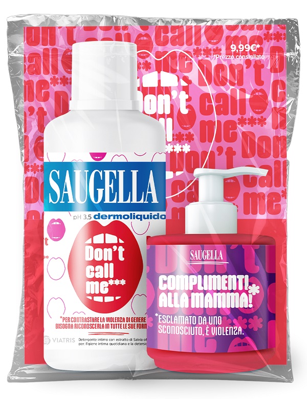 SAUGELLA BUNDLE DERMOLIQUIDO DON'T CALL ME 1 SAUGELLA DERMOLIQUIDO 500 ML CON ETICHETTA EDIZIONE LIMITATA + 1 MINISIZE SAMPLE CON PUMP 150 ML - maxifarmacia.it