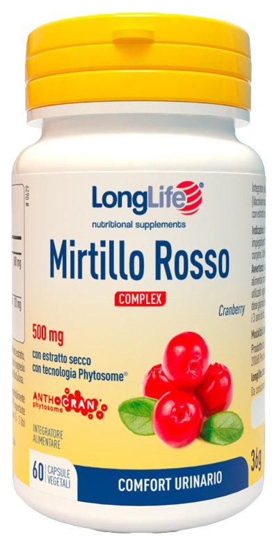 LONGLIFE MIRTILLO ROSSO COMPLEX 60 CAPSULE VEGETALI - maxifarmacia.it
