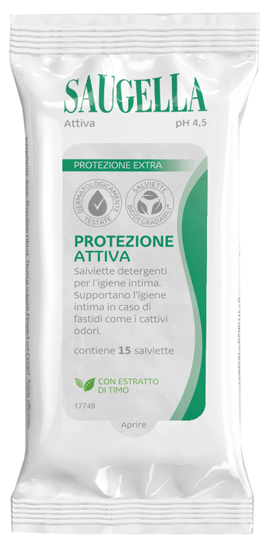 SAUGELLA ATTIVA SALVIETTINE 15 PEZZI - maxifarmacia.it