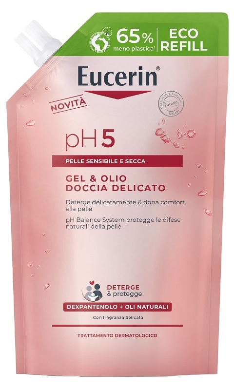 EUCERIN GEL & OLIO DOCCIA DELICATO 400 ML REFILL - maxifarmacia.it