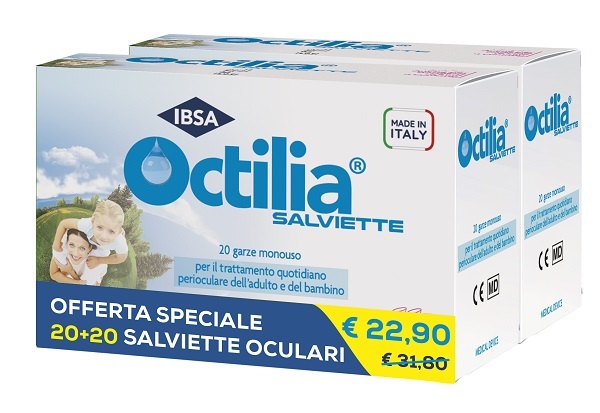 SALVIETTE PERIOCULARI OCTILIA BIPACK 20+20 GARZE MONOUSO - maxifarmacia.it