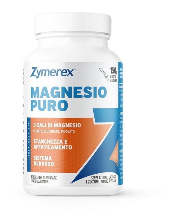 ZYMEREX MAGNESIO PURO 150 G GUSTO AGRUMI CON EDULCORANTE SENZA ZUCCHERI SENZA GLUTINE SENZA LATTOSIO - maxifarmacia.it