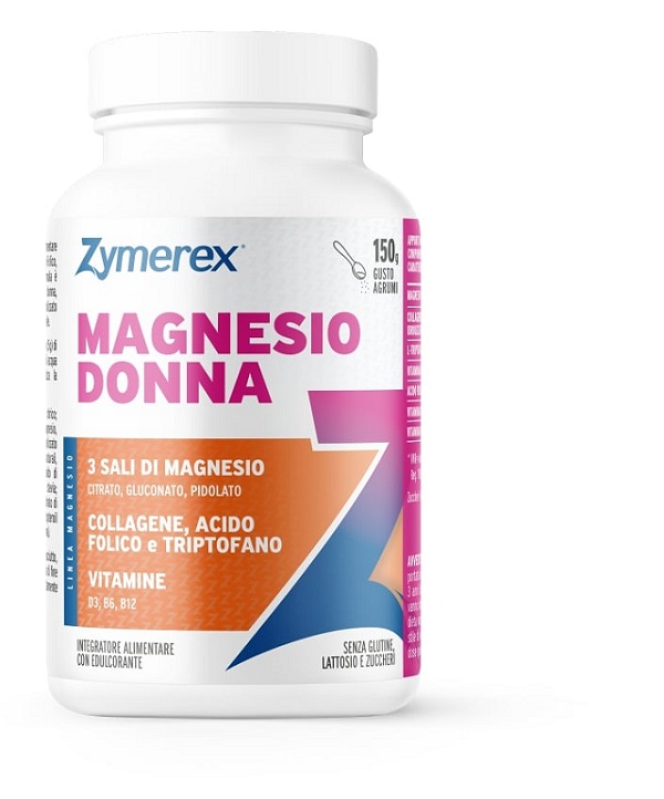 ZYMEREX MAGNESIO DONNA 150 G GUSTO AGRUMI CON EDULCORANTE SENZA ZUCCHERI SENZA GLUTINE SENZA LATTOSIO - maxifarmacia.it