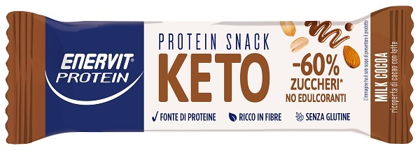 ENERVIT PROTEIN SNACK KETO MILK COCOA 35 G - maxifarmacia.it