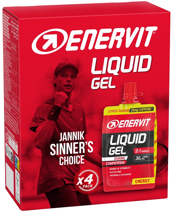 ENERVIT SPORT LIQUID GEL CITRUS CON CAFFEINA 4 PEZZI DA 60 ML - maxifarmacia.it