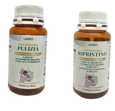 KIT TIMER INTESTINALE PULIZIA 7 CAPSULE DA 339 MG + RIPRISTINO 13 CAPSULE DA 529 MG - maxifarmacia.it