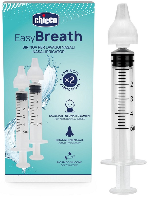 SIRINGA NASALE LAVAGGI EASY BREATH CHICCO 2 PEZZI - maxifarmacia.it