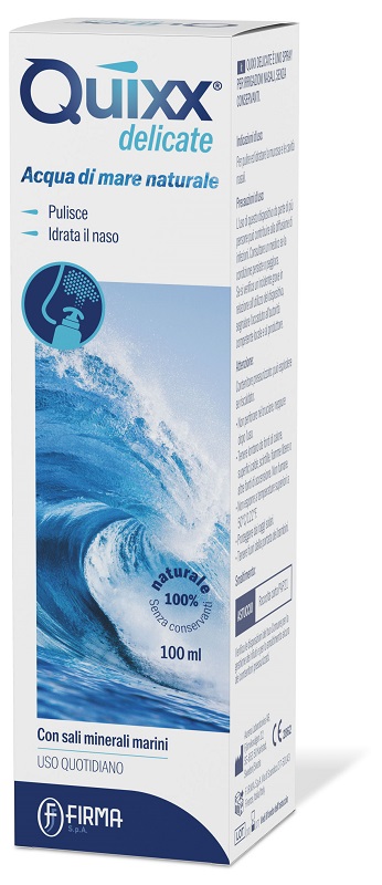 SOLUZIONE SPRAY PER IRRIGAZIONI NASALI QUIXX DELICATE ACQUA MARINA ISOTONICA 100 ML - maxifarmacia.it