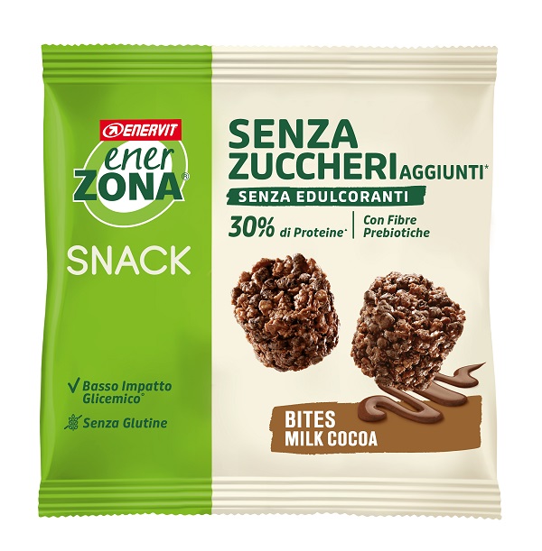 ENERZONA BITES MILK CHOCO SENZA ZUCCHERI AGGIUNTI 24 G - maxifarmacia.it