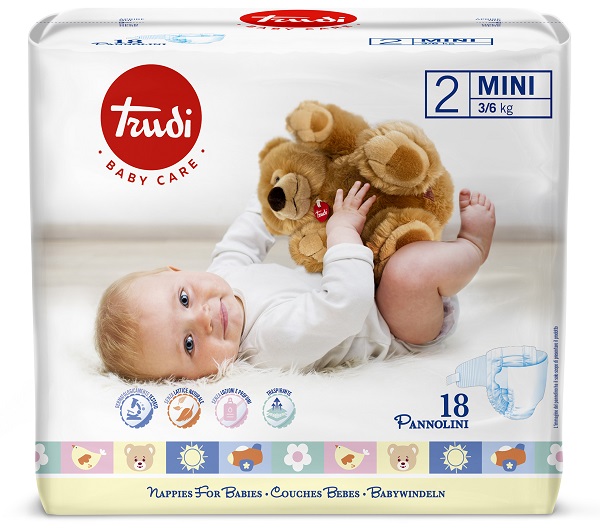 TRUDI BABY CARE PANNOLINO PER BAMBINI MINI 3/6KG 18 PEZZI - maxifarmacia.it