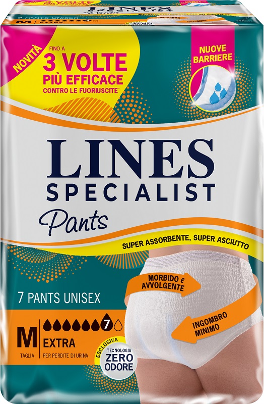 PANNOLONE PER INCONTINENZA LINES SPECIALIST PANTS EXTRA UNISEX M 7 PEZZI - maxifarmacia.it