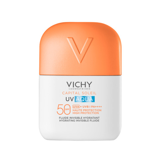 VICHY  CAPITAL SOLEIL UV AQUA FLUIDO IDRATANTE INVISIBILE SPF50 DA 50 ML - maxifarmacia.it