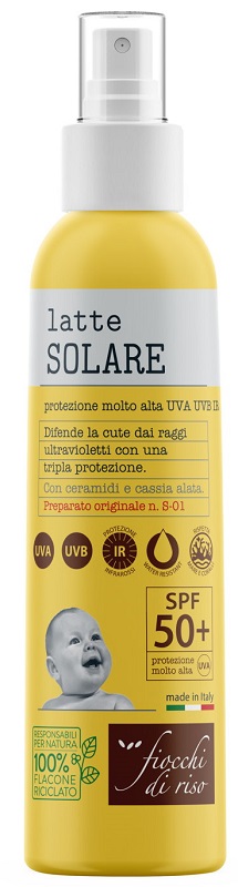 FIOCCHI DI RISO LATTE SOLARE BIMBI SPF50+ 140 ML - maxifarmacia.it