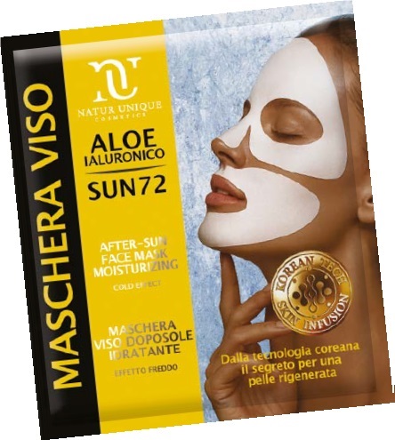 NATUR UNIQUE SUN72 K-MASCHERA VISO DOPOSOLE IDRATANTE EFFETTO FREDDO - maxifarmacia.it