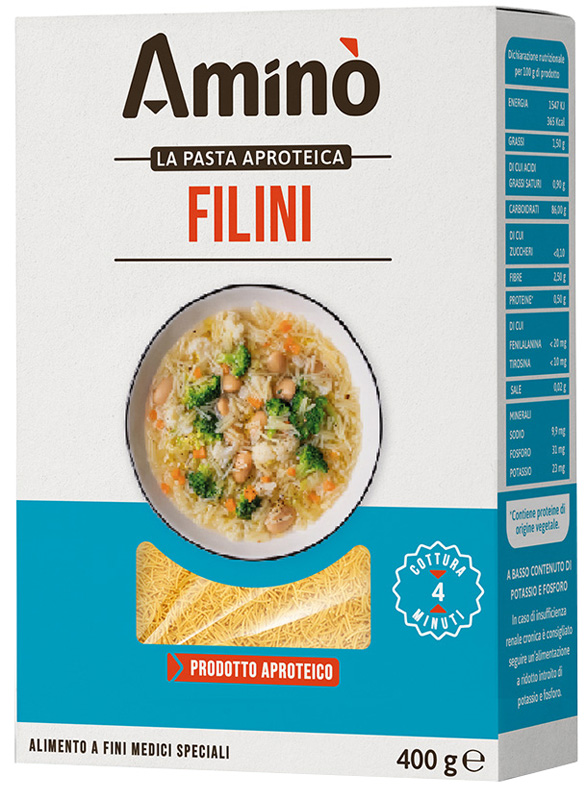 AMINO' PASTA APROTEICA FILINI 400 G - maxifarmacia.it