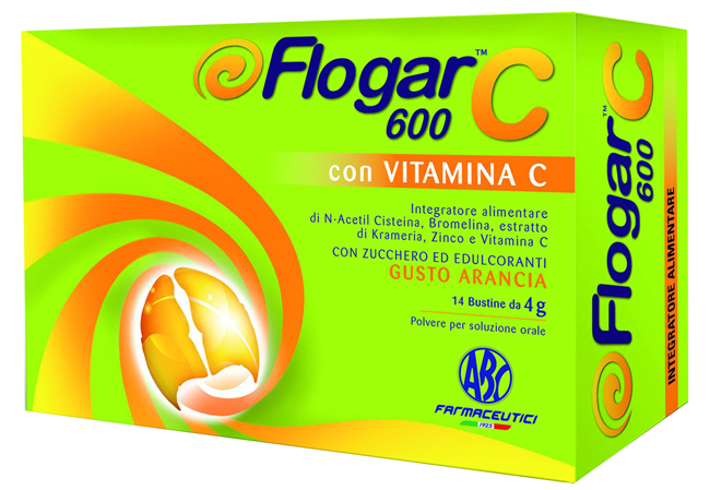 FLOGAR  C 600 CON VITAMINA C 14 BUSTINE GUSTO ARANCIA - maxifarmacia.it