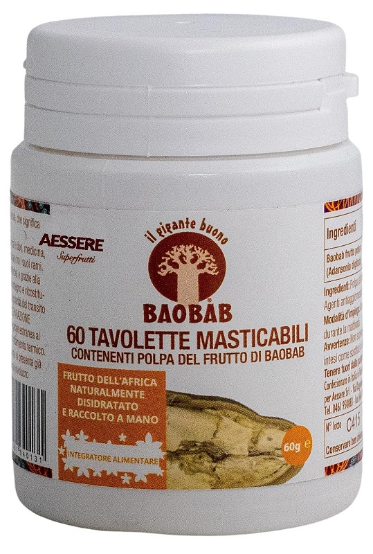 BAOBAB AESSERE 60 TAVOLETTE MASTICABILI - maxifarmacia.it