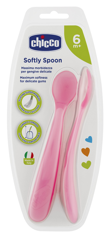 CHICCO CUCCHIAIO SILICONE FEMMINILE BI PACK 6M+ - maxifarmacia.it