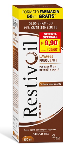 RESTIVOIL  OLIO SHAMPOO FISIOLOGICO PER CUTE SENSIBILE 250 ML - maxifarmacia.it