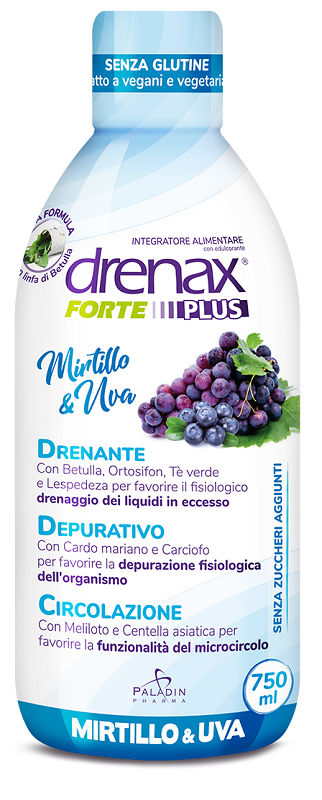 DRENAX FORTE PLUS ORIGINALE CON MIRTILLO E UVA 750 ML - maxifarmacia.it