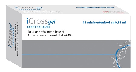 ICROSS GEL GOCCE OCULARI ACIDO IALURONICO CROSS-LINKATO 0,4% 15 MONODOSE DA 0,35 ML - maxifarmacia.it