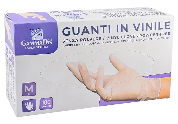 GUANTI VINILE SENZA POLVERE SMALL 100 PEZZI GAMMADIS - maxifarmacia.it
