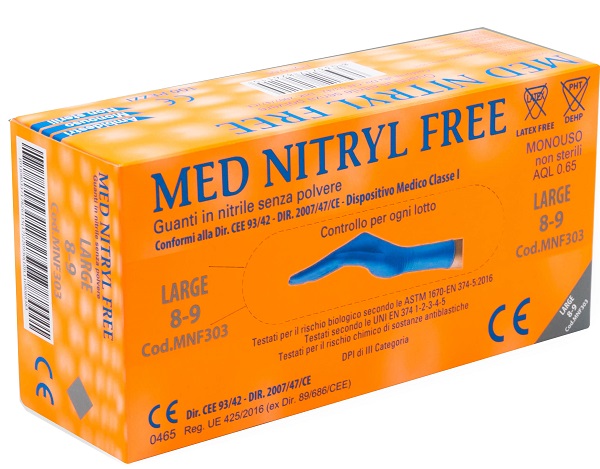 GUANTI NITRILE SENZA POLVERE LARGE 100 PEZZI GAMMADIS - maxifarmacia.it