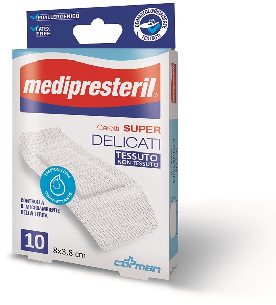 MEDIPRESTERIL 10 CEROTTI SUPER DELICATI 8 X 3,8 - maxifarmacia.it