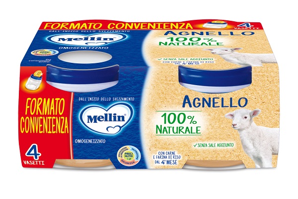 MELLIN OMOGENEIZZATO AGNELLO 4 PEZZI X 80 G - maxifarmacia.it
