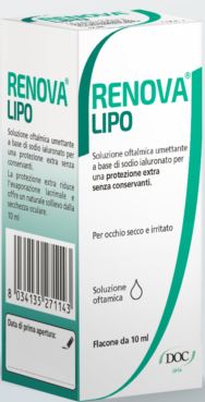 RENOVA COLLIRIO SOSTITUTO LACRIMALE A BASE DI ACIDO IALURONICO 0,4% E LIPIDI FLACONE DA 10 ML SENZA CONSERVANTI - maxifarmacia.it