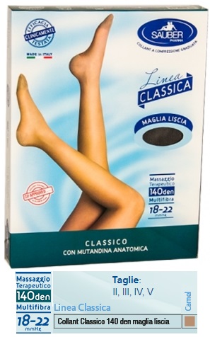 SAUBER CLASSICO COLLANT 140 DENARI MAGLIA LISCIA CAMEL 3 - maxifarmacia.it