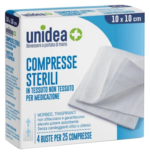 GARZA COMPRESSA IN TESSUTO NON TESSUTO 10 X 10 CM 100 PEZZI - maxifarmacia.it