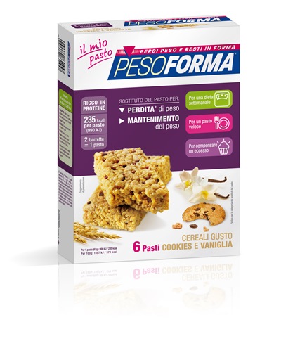 PESOFORMA BARR CEREALI COOKIES VANIGLIA 372 G - maxifarmacia.it
