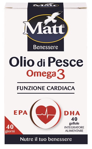 MATT BENESSERE OLIO DI PESCE OMEGA 3 40 GELLULE - maxifarmacia.it
