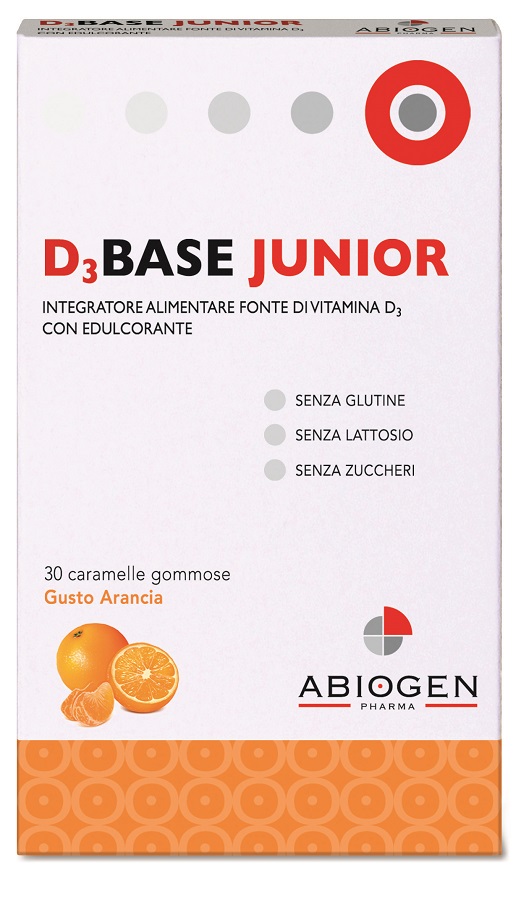 D3BASE JUNIOR 30 CARAMELLE GOMMOSE ARANCIA - maxifarmacia.it
