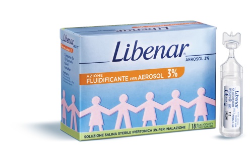LIBENAR SOLUZIONE SALINA IPERTONICA 3%  PER INALAZIONE CON AEROSOL 18 FLACONCINI MONOUSO X 4ML - maxifarmacia.it